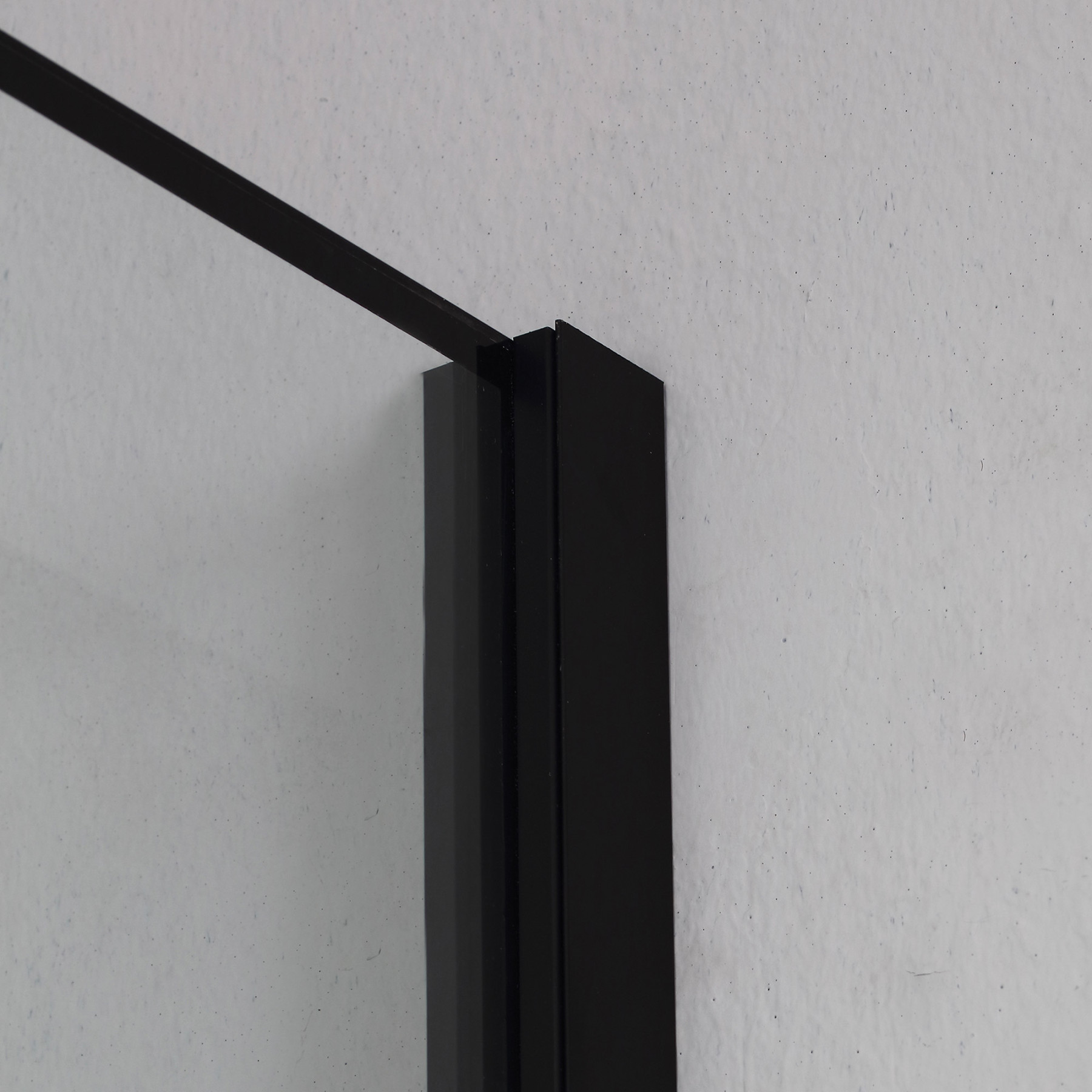 Parete doccia BERLINO 80 cm Cristallo Serigrafato Nero Opaco Sx