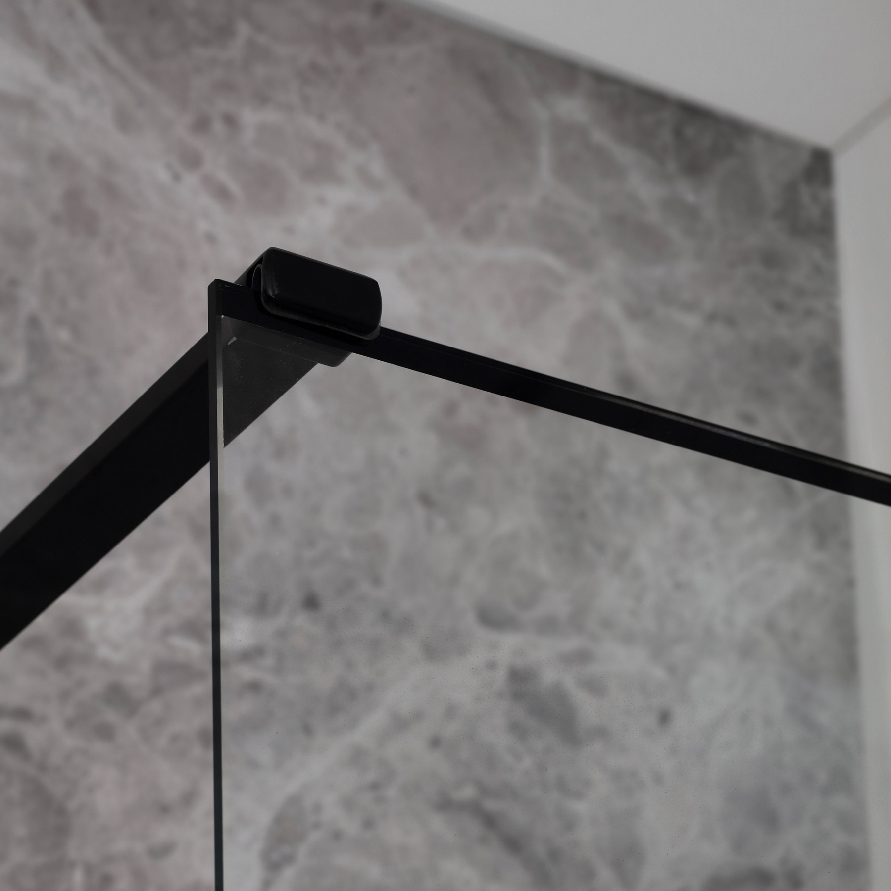 Parete doccia BERLINO 110 cm Cristallo Serigrafato Nero Opaco Dx