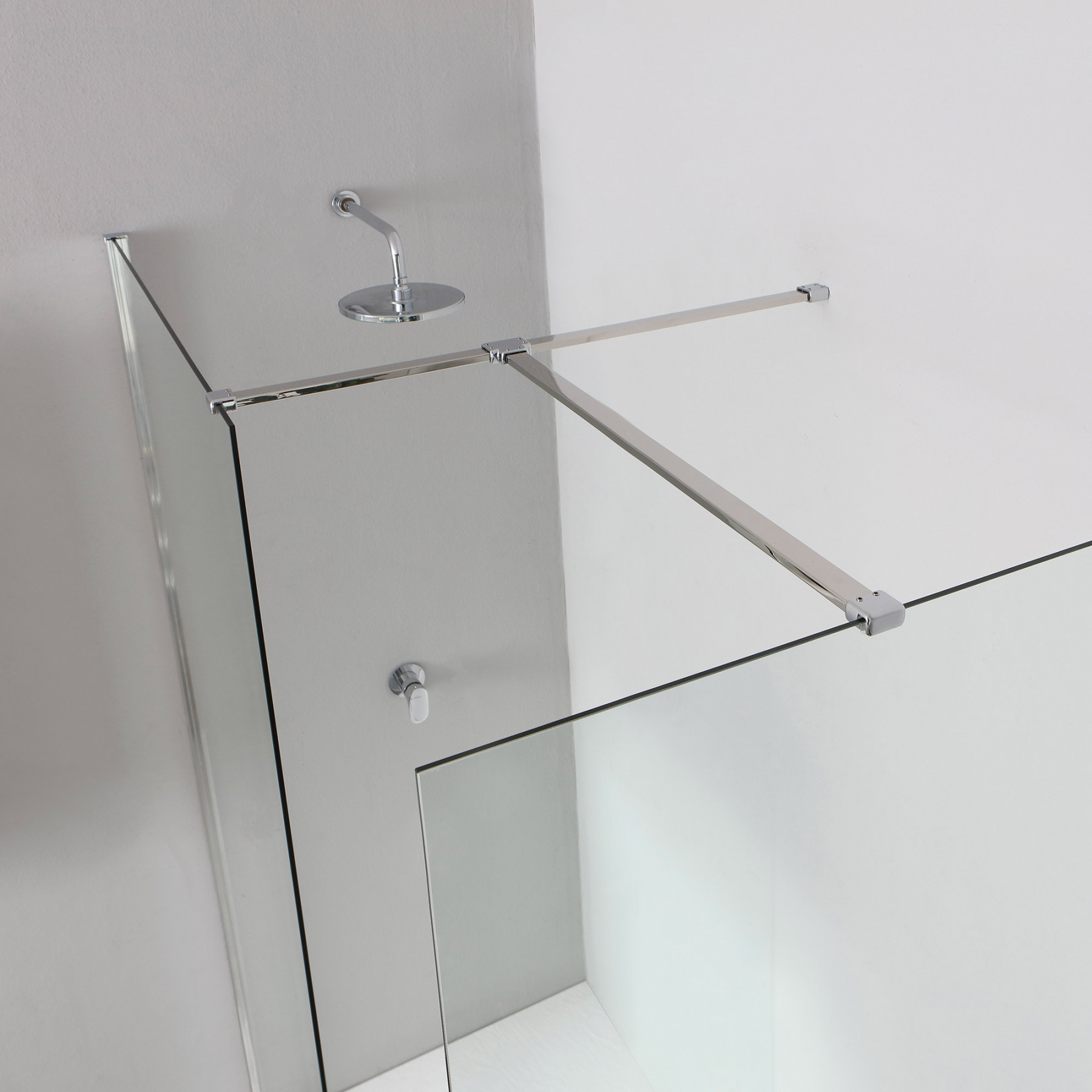 Doccia Walk-In angolare BERLINO 150x100 cm cristallo Trasparente Cromo (100+100)