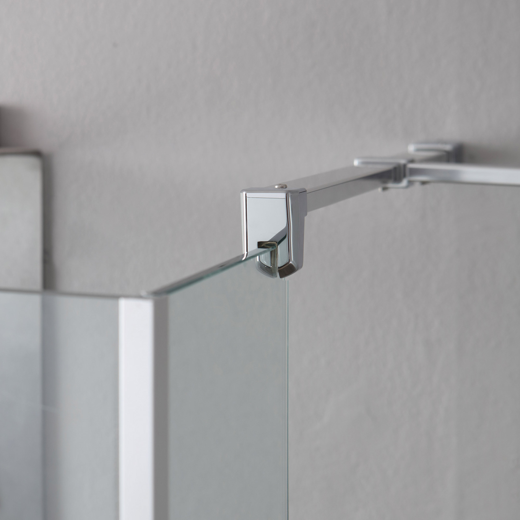 Doccia Walk-In 3 lati con paraschizzi HELSINKI 140x90 cm cristallo Trasparente Cromo (90+90+25+90)