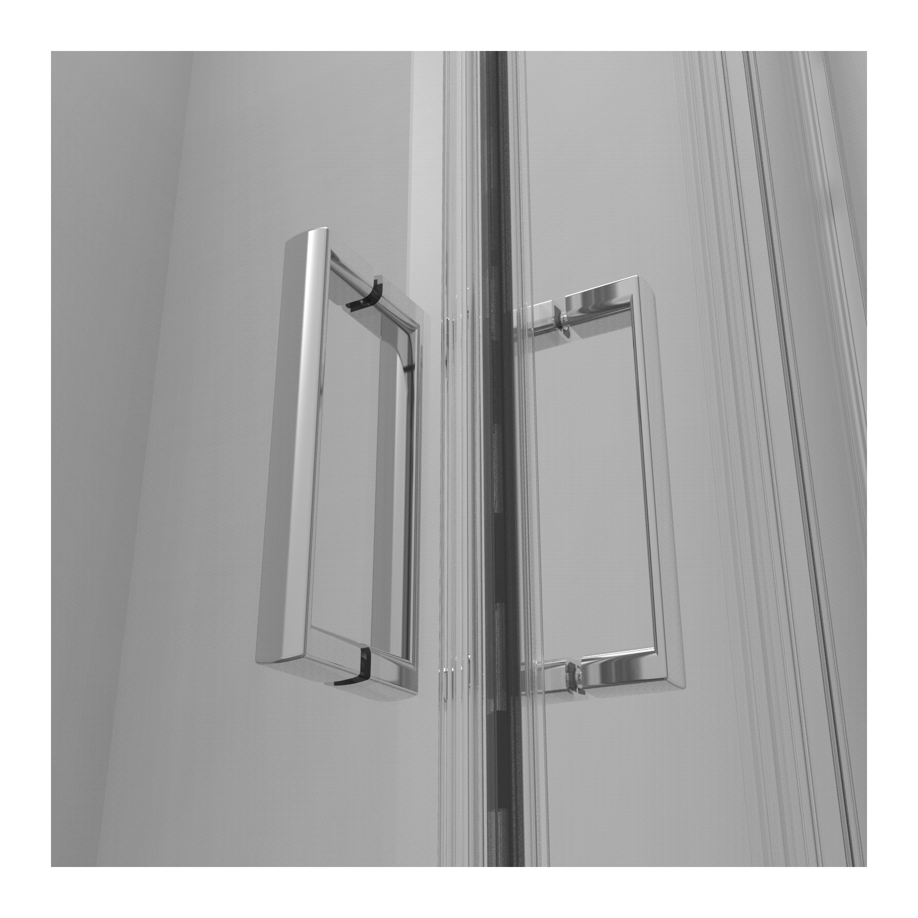 Box doccia LISBONA doppia porta scorrevole quadrata 3 lati 70X70x70 cm altezza 190 cm cristallo 6 mm