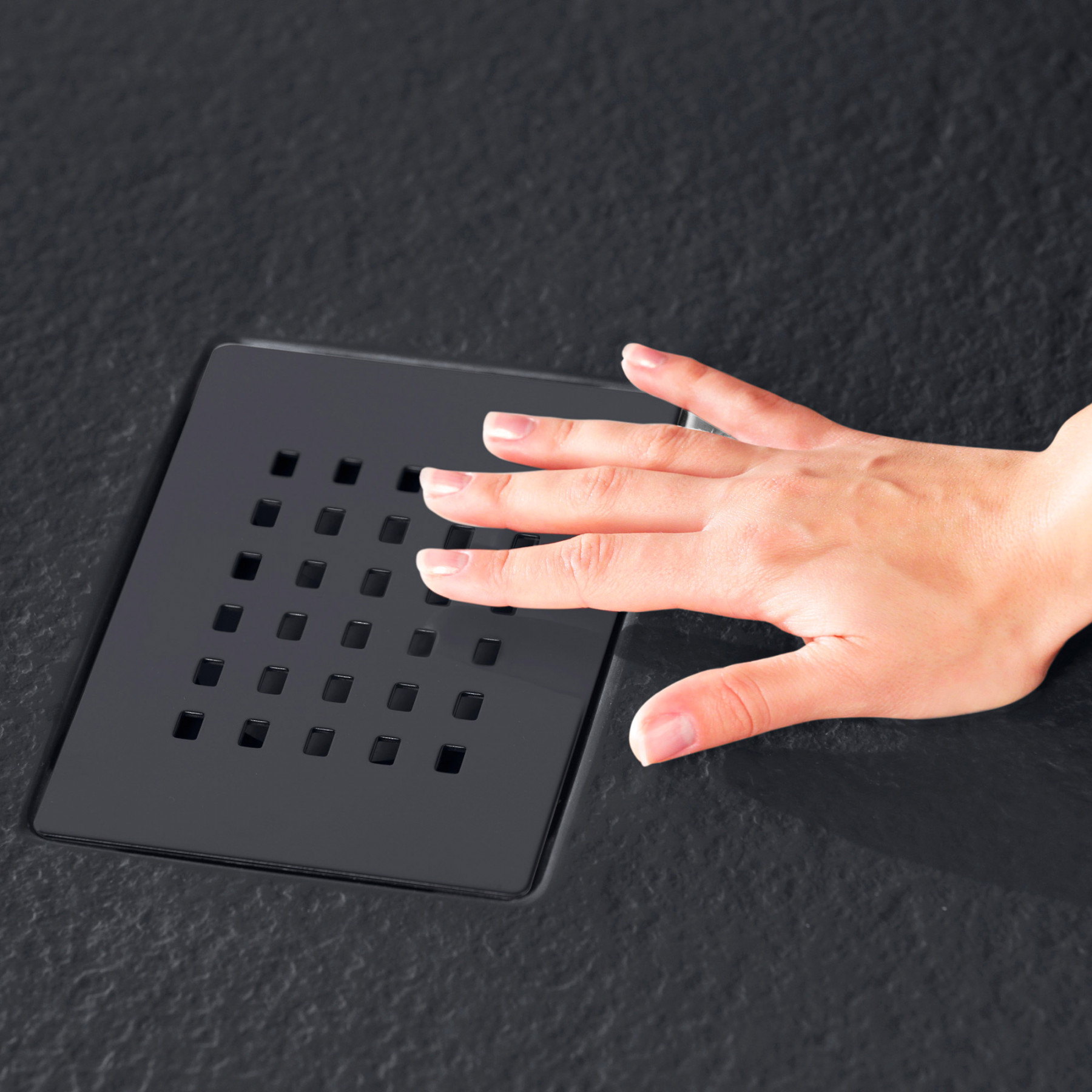 Piatto Doccia MILANO 200x100 cm resina alto 3 cm effetto ardesia, Antracite Opaco