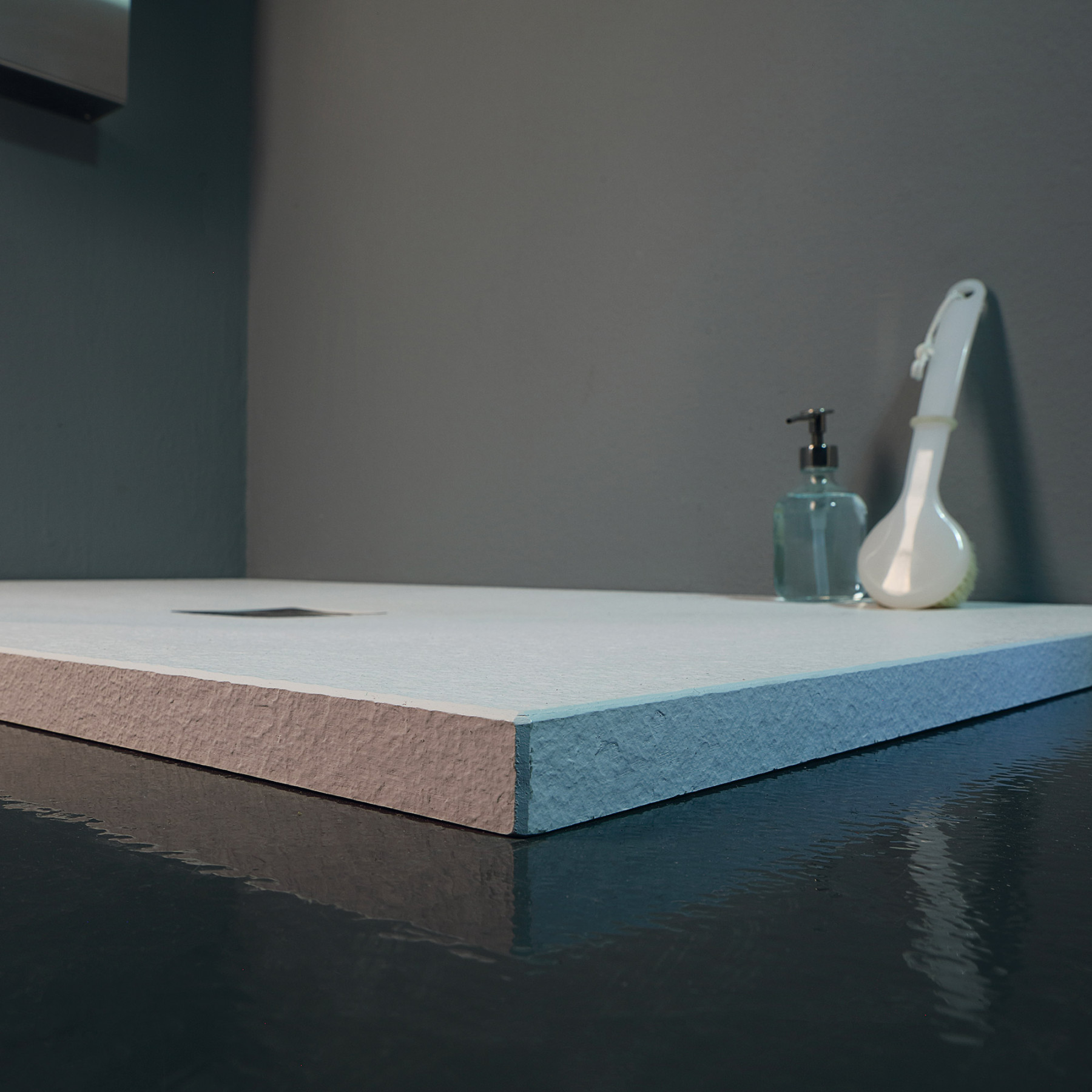 Piatto Doccia resina ROMA 120x90 cm alto 2,6 cm ultrasottile effetto ardesia Bianco Opaco