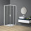 Box doccia TOKYO doppia porta scorrevole quadrato 75x75 cm altezza 200 cm cristallo 6 mm bianco opaco