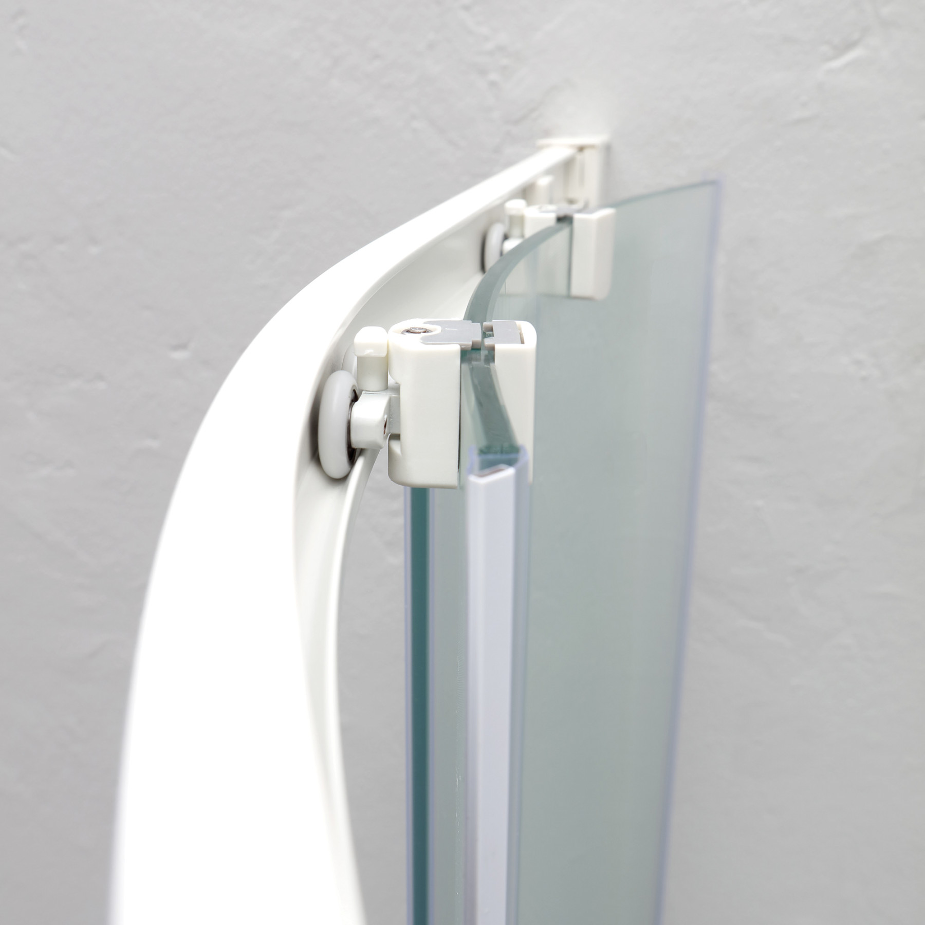 Box doccia TOKYO porta scorrevole semicircolare 90x90 cm altezza 200 cm cristallo 6 mm bianco opaco