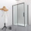 Box doccia OSLO porta scorrevole rettangolare 100x70 cm altezza 200 cm cristallo 6 mm nero opaco