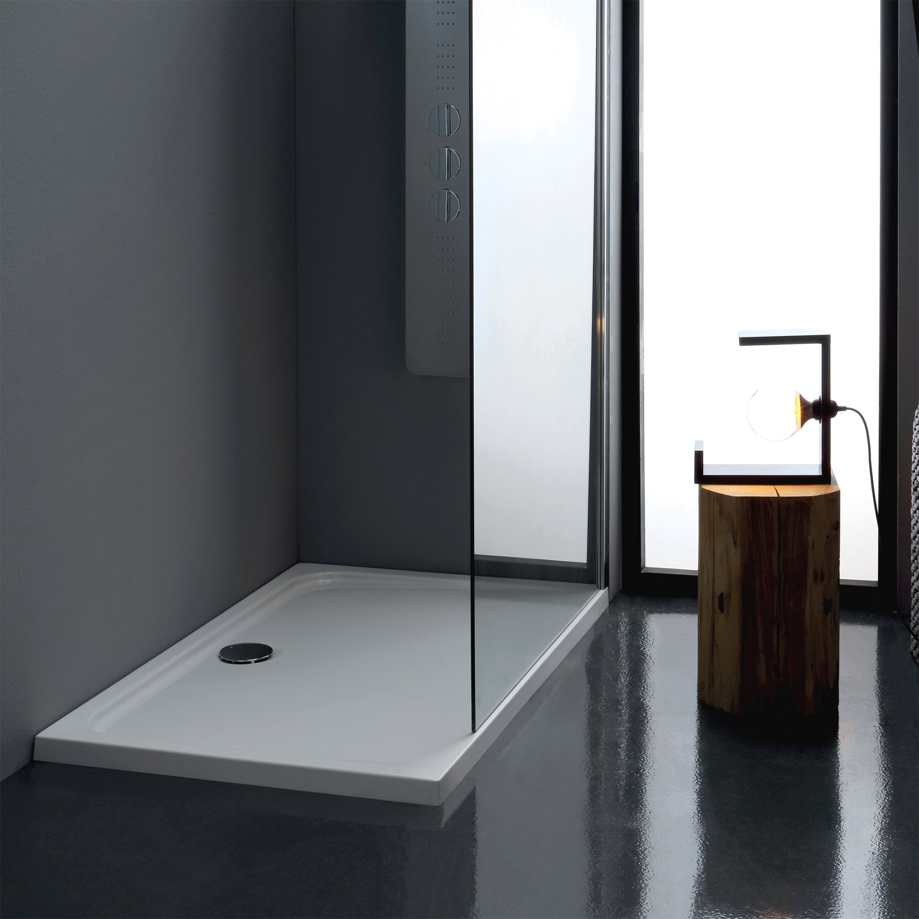 Piatto Doccia acrilico TORINO 140X80 cm alto 4,5 cm Bianco Lucido