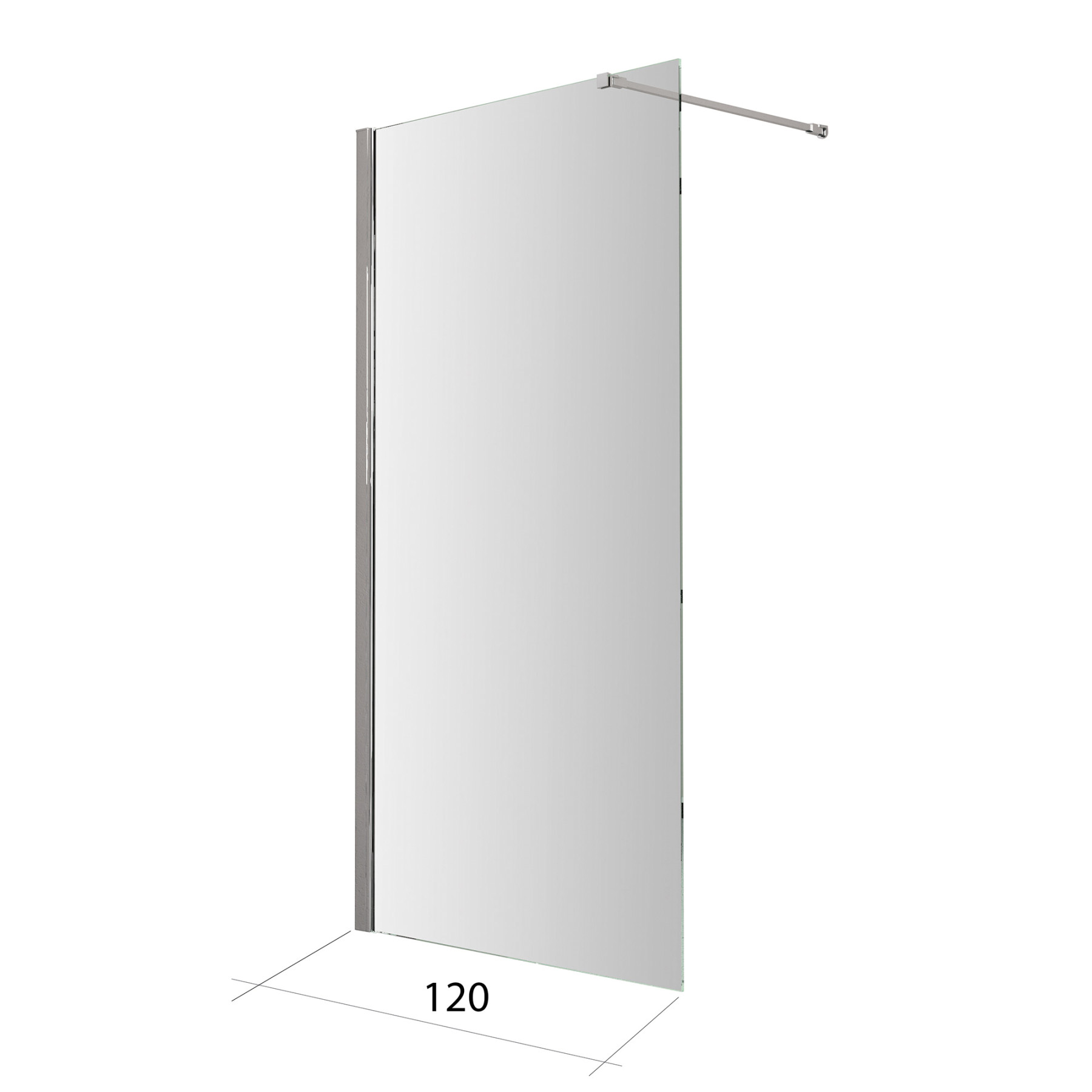 Parete doccia walk in TALLINN 120 cm cristallo trasparente 8 mm