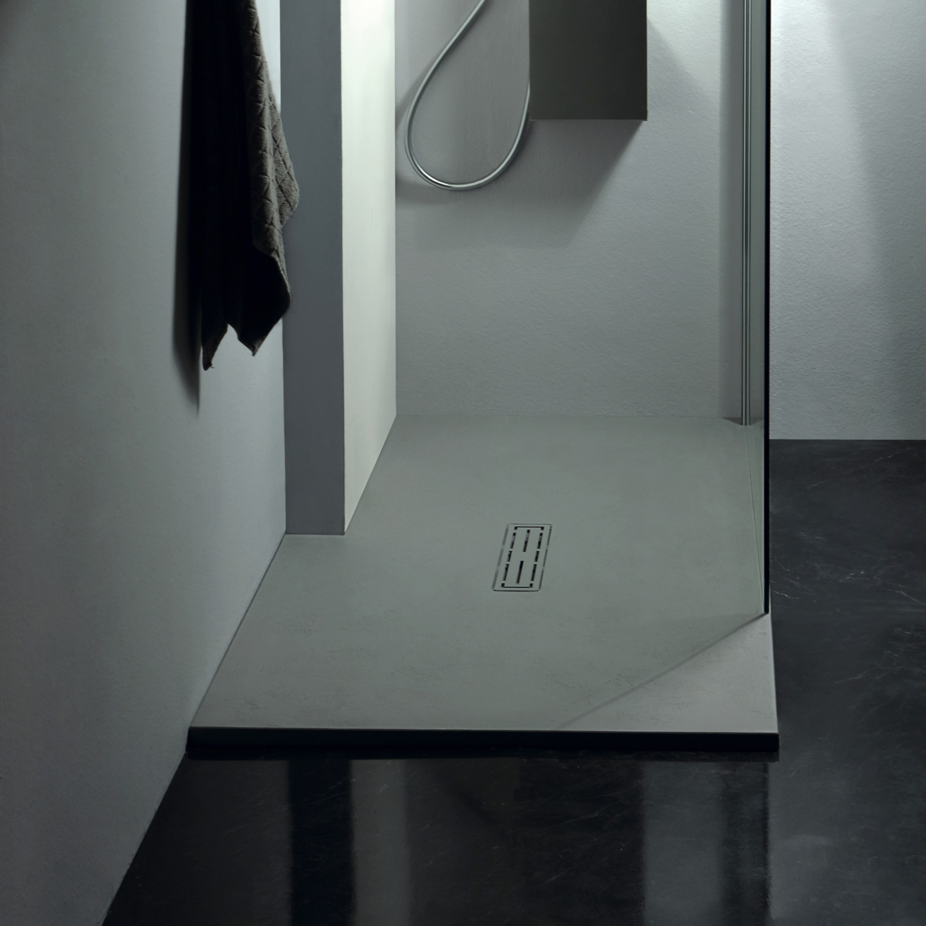 Piatto doccia 80x100 effetto cemento Grigio Opaco | LECCE ShowerDesign