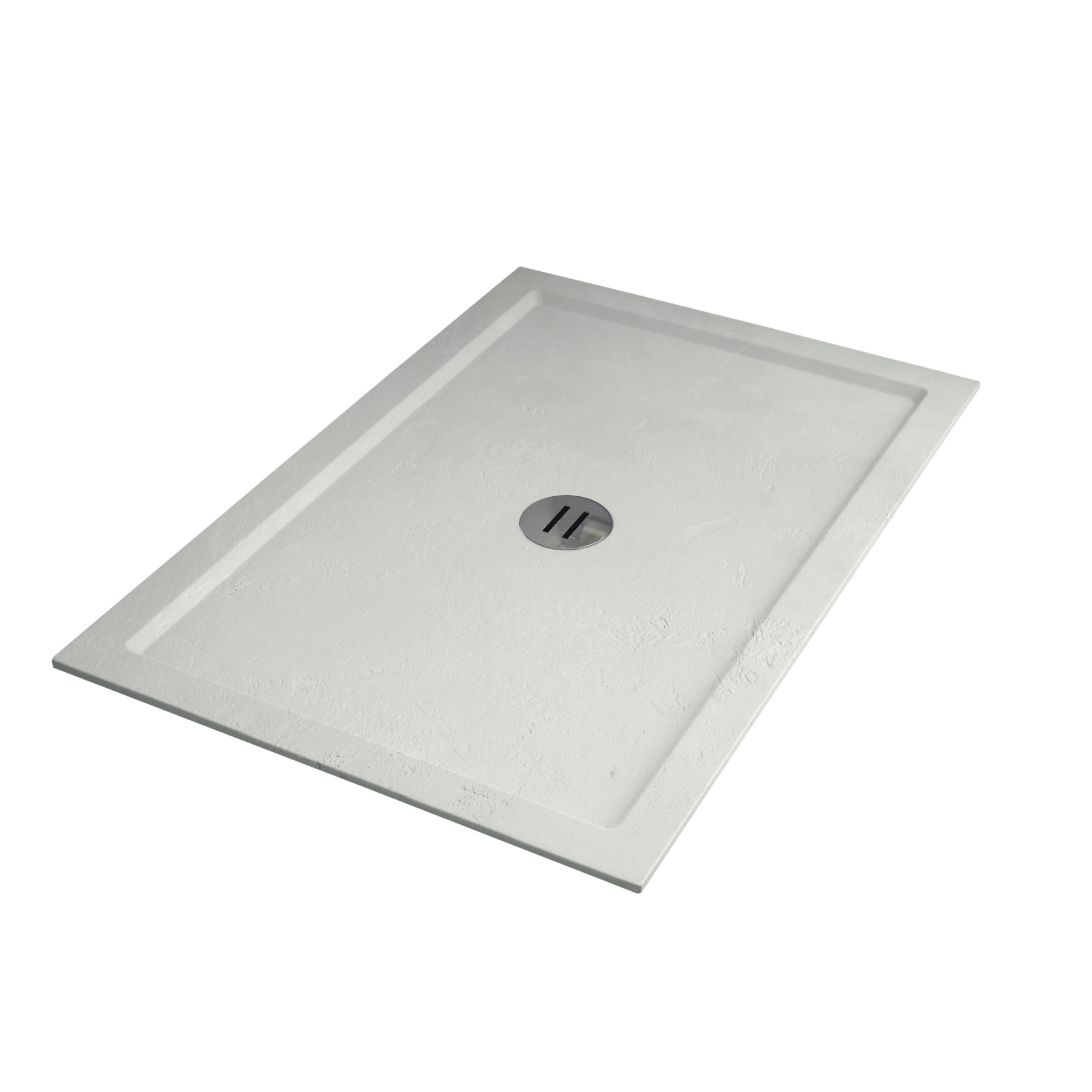 Piatto Doccia UDINE 140x80 cm alto 1,2 cm effetto cemento spatolato, Bianco Opaco