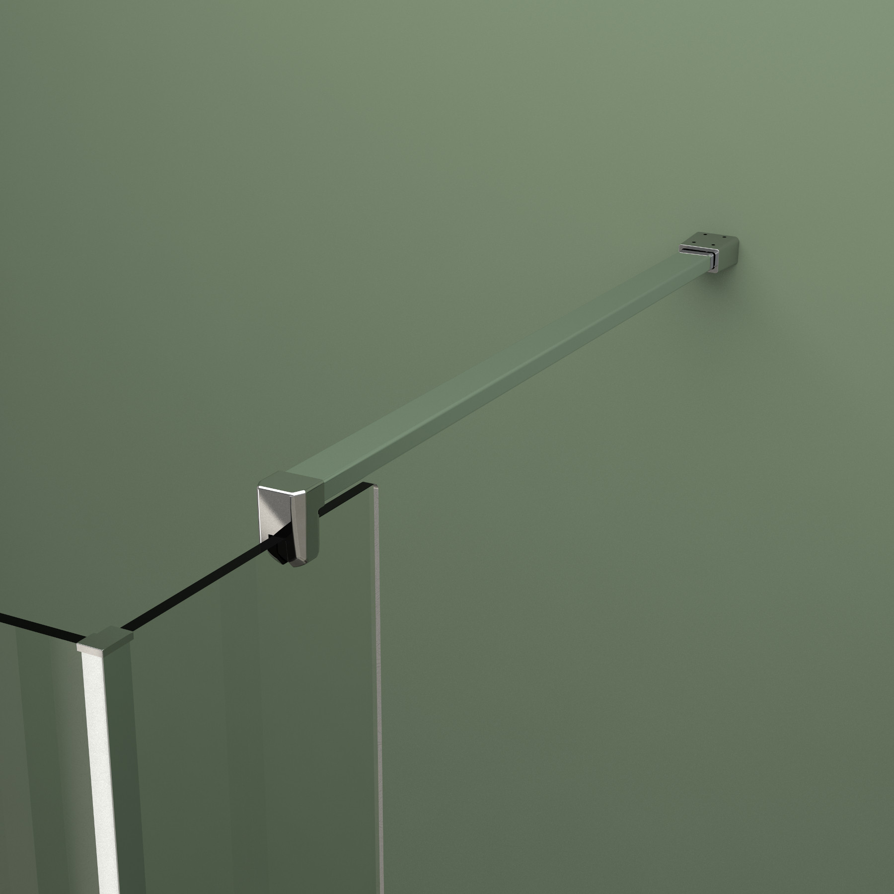 Doccia Walk In angolare HELSINKI 80x70+25 cm  cristallo 8mm con pellicola sicurezza con veletta paraschizzi