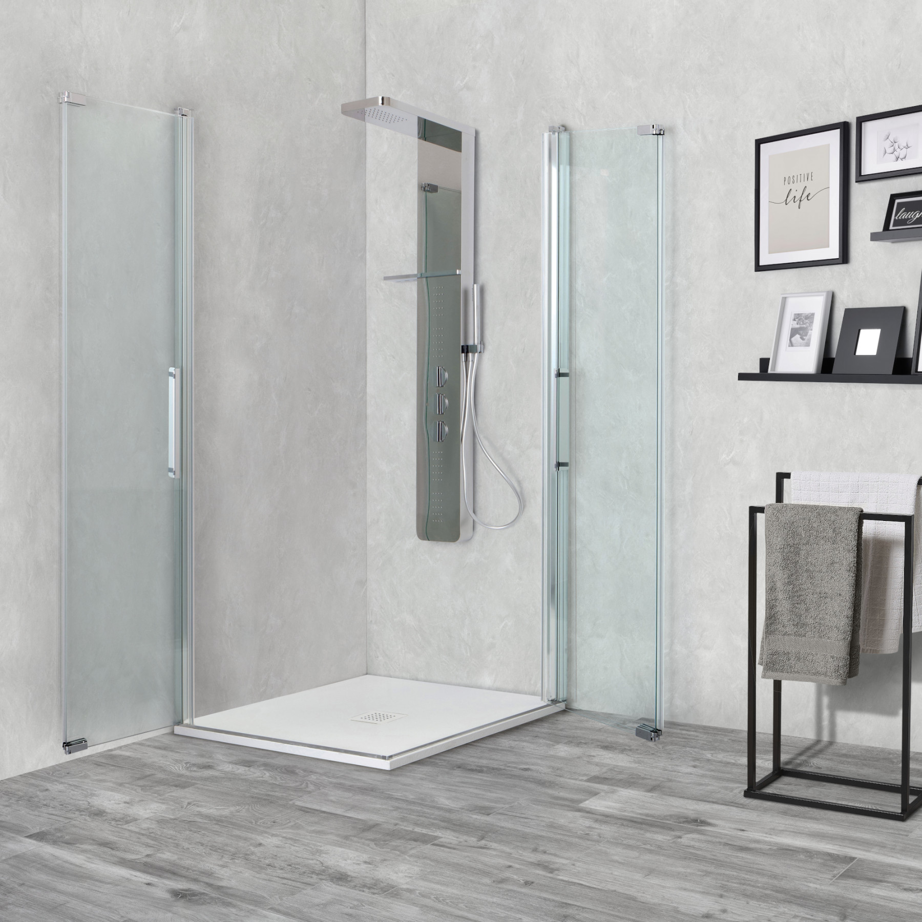 Box doccia quadrato OSLO 90x90 cm doppia porta pieghevole altezza 200 cm cristallo 6 mm