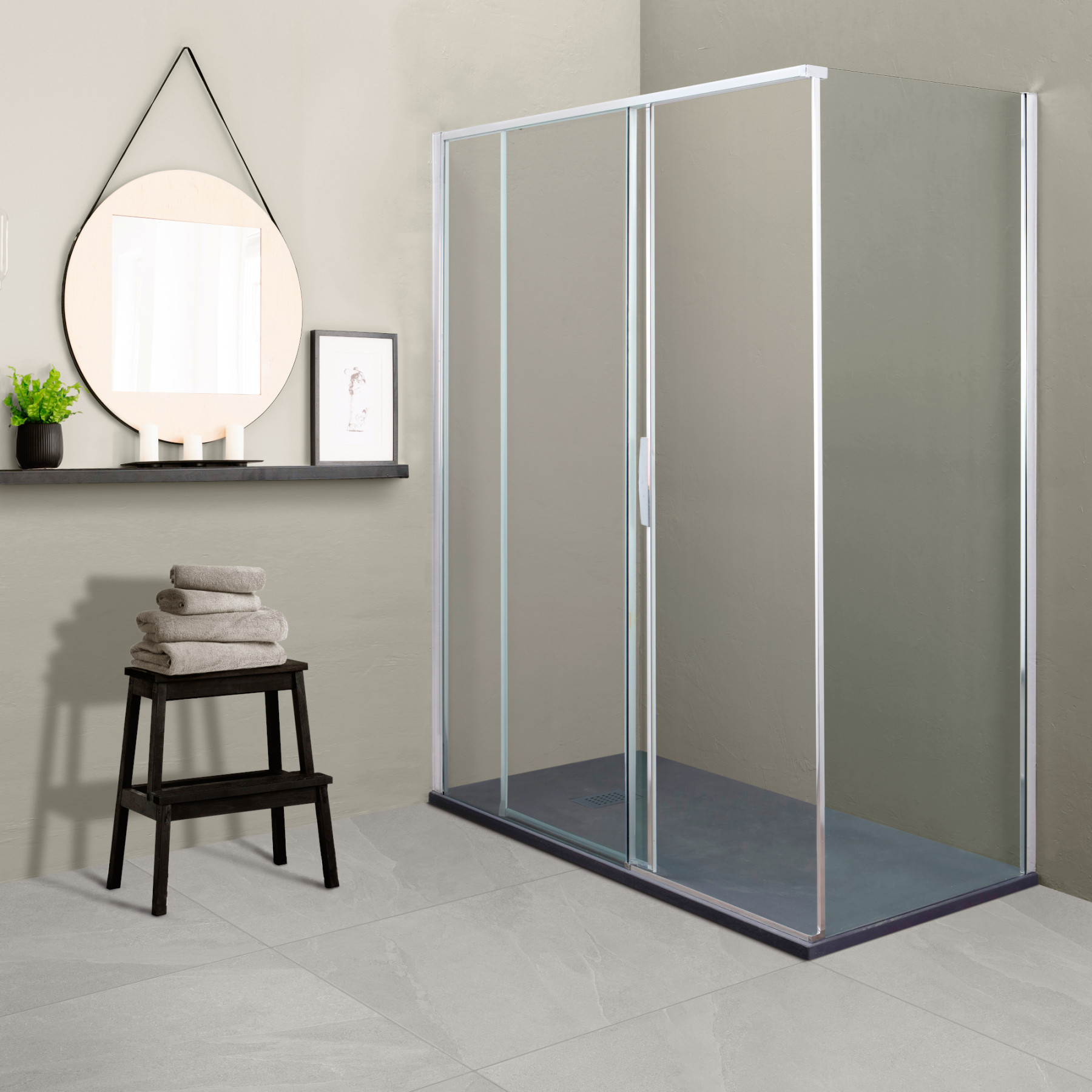 Box doccia DENVER porta scorrevole 130x80 SX cm cristallo 8 mm