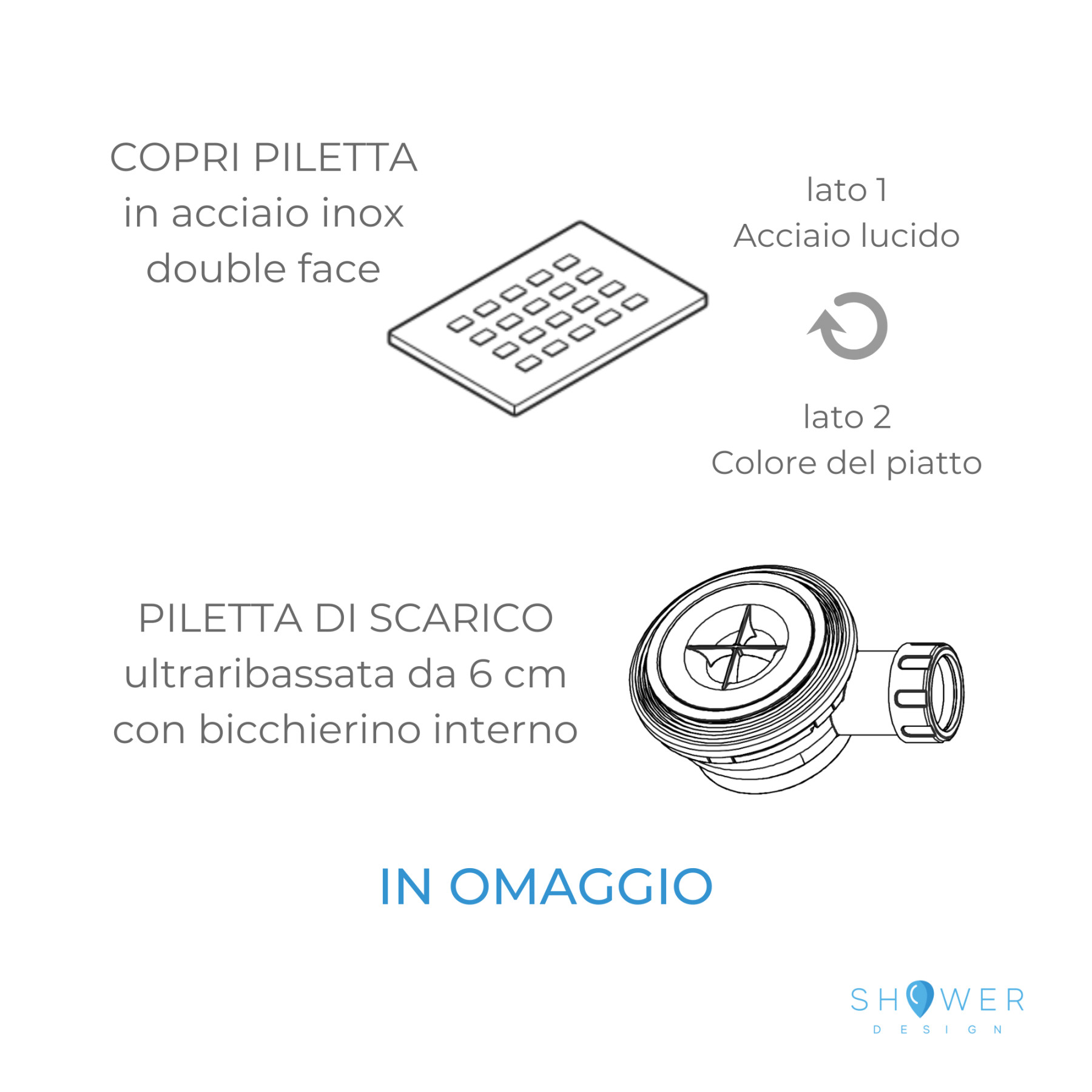 Piatto doccia CARRARA 70x70 cm marmoresina effetto pietra, bianco opaco