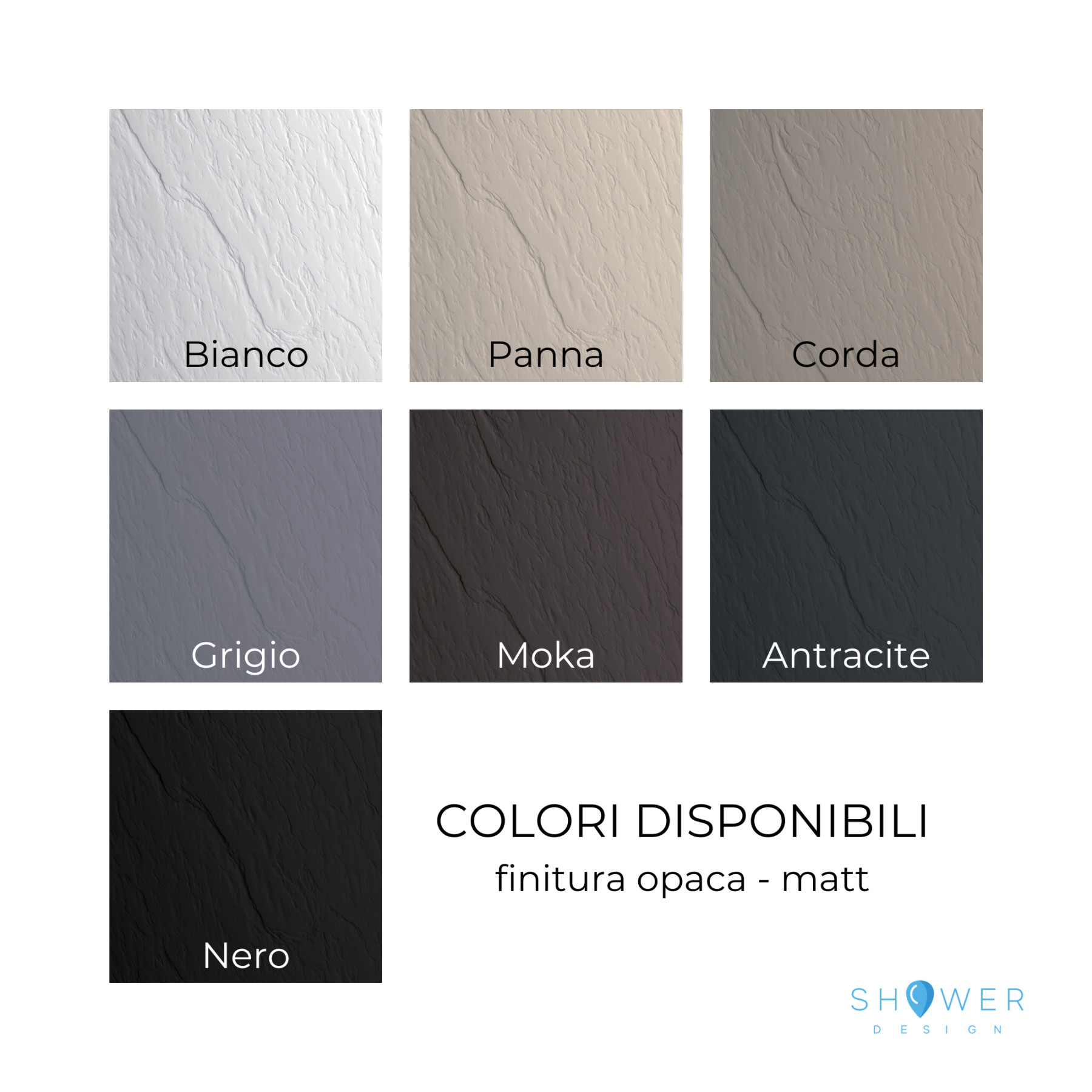 Piatto doccia CARRARA 70x70 cm marmoresina effetto pietra, moka opaco