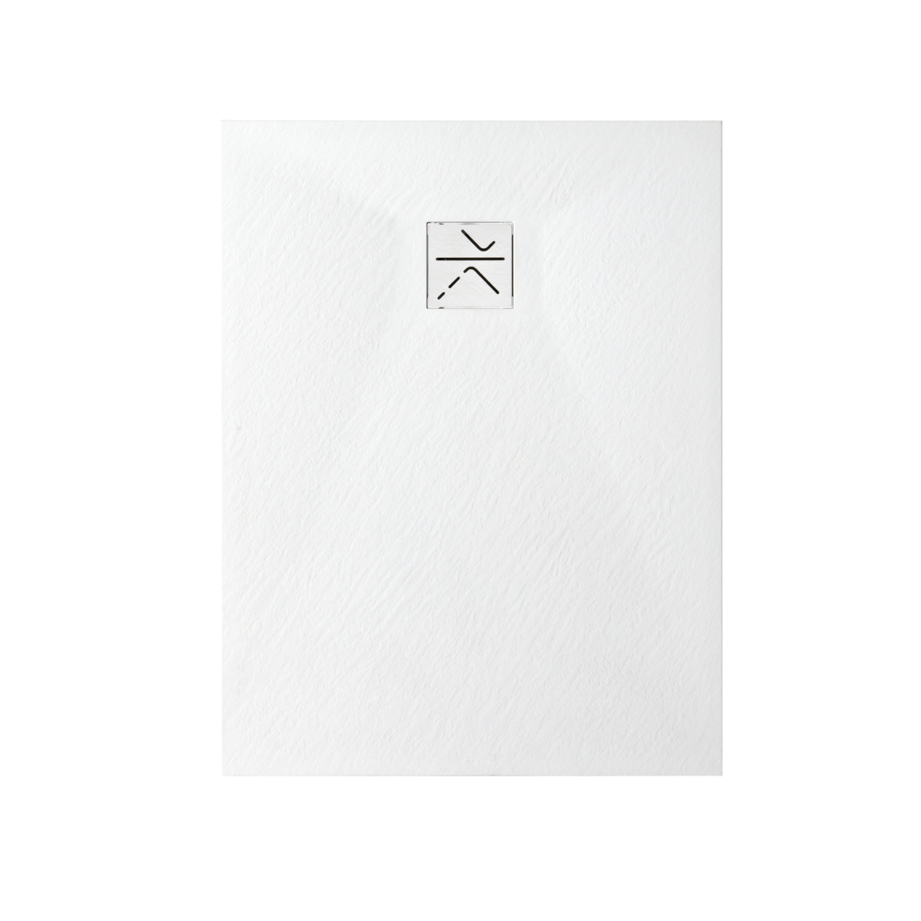 Piatto Doccia VERONA 120x90 cm ultraslim 2,6 cm effetto pietra, con piletta, Bianco Opaco