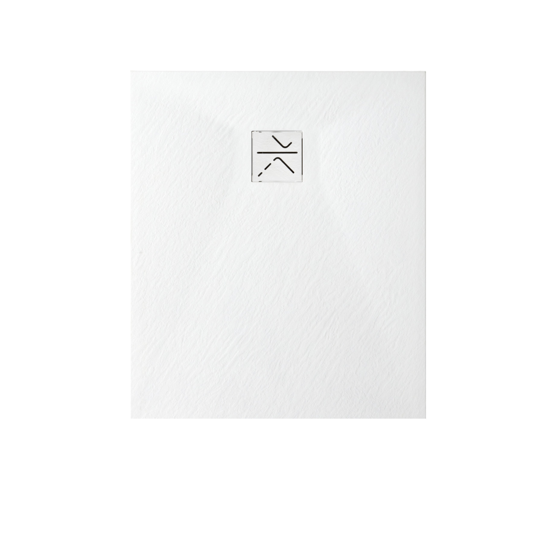Piatto Doccia VERONA 80x80 cm ultraslim 2,6 cm effetto pietra, piletta inclusa, Bianco Opaco
