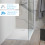 Piatto Doccia VERONA 120x80 cm ultraslim 2,6 cm effetto pietra, con piletta, Bianco Opaco
