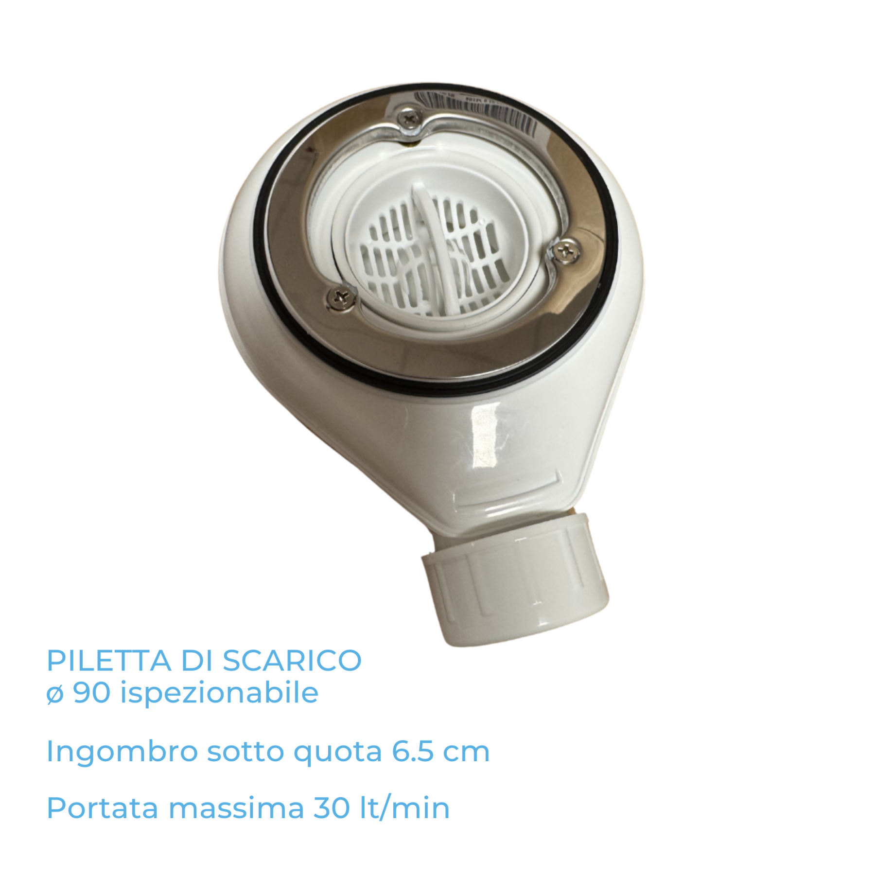 Piatto Doccia VERONA 160x70 cm ultraslim 2,6 cm effetto pietra, con piletta, Bianco Opaco