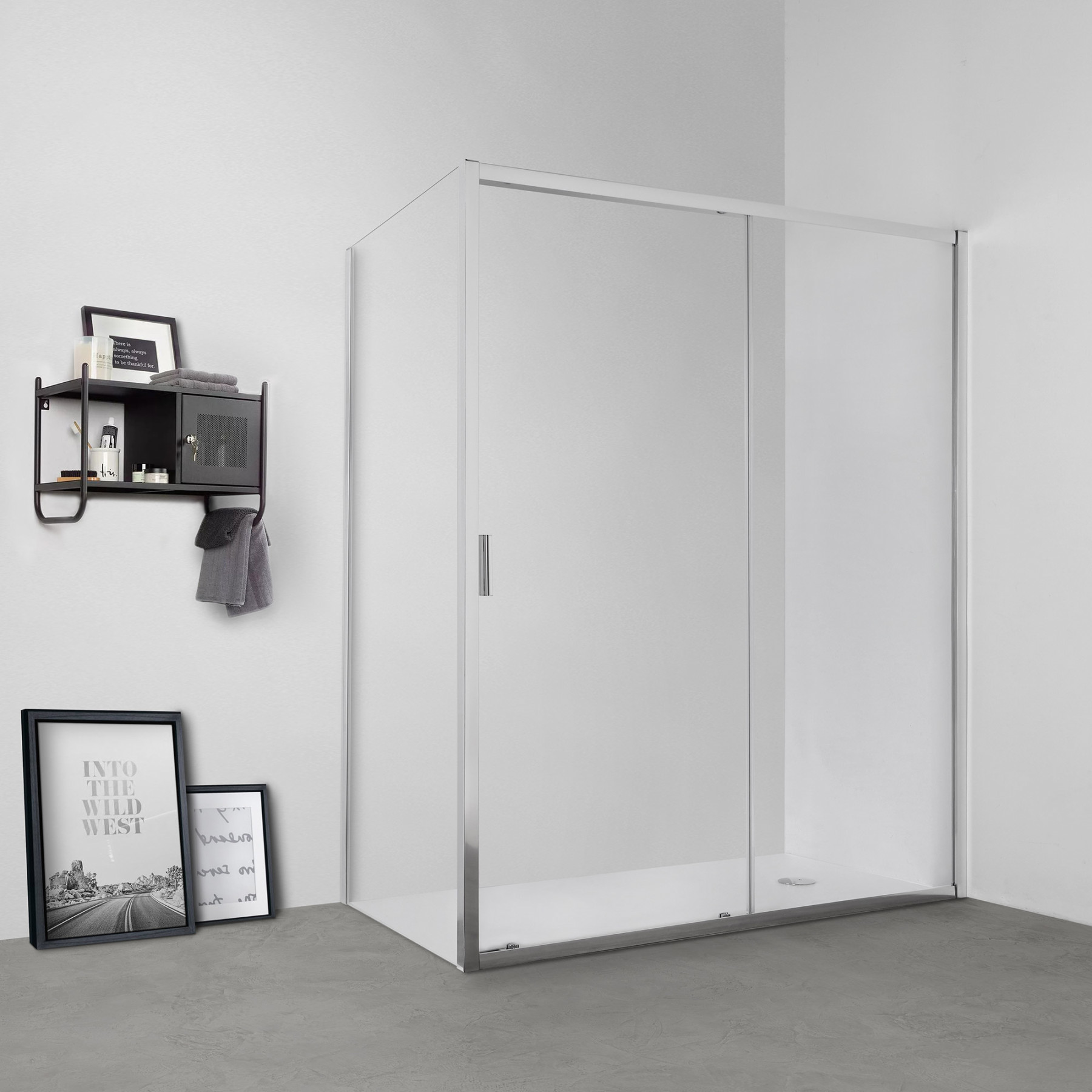 Box doccia TOKYO porta scorrevole rettangolare 160x70 cm altezza 200 cm cristallo 6 mm