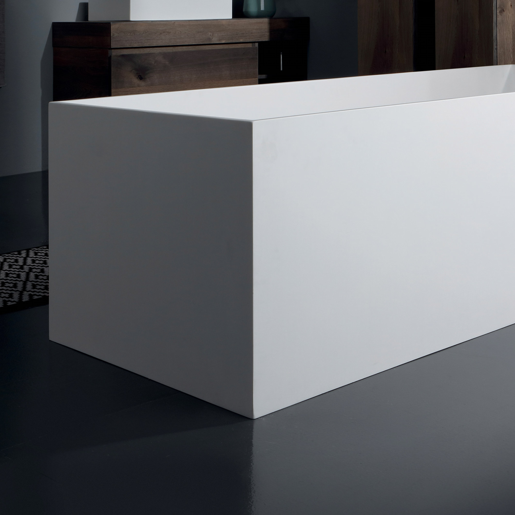 Lavabo colonna Bianco opaco centro stanza freestanding solid surface